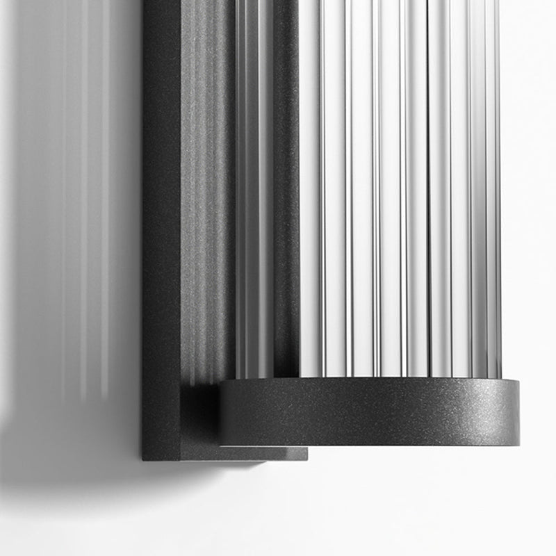 Nowoczesna cylindryczna metalowo-szklana zewnętrzna lampa solarna IP65 wodoodporna