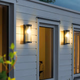 Nowoczesna cylindryczna metalowo-szklana zewnętrzna lampa solarna IP65 wodoodporna
