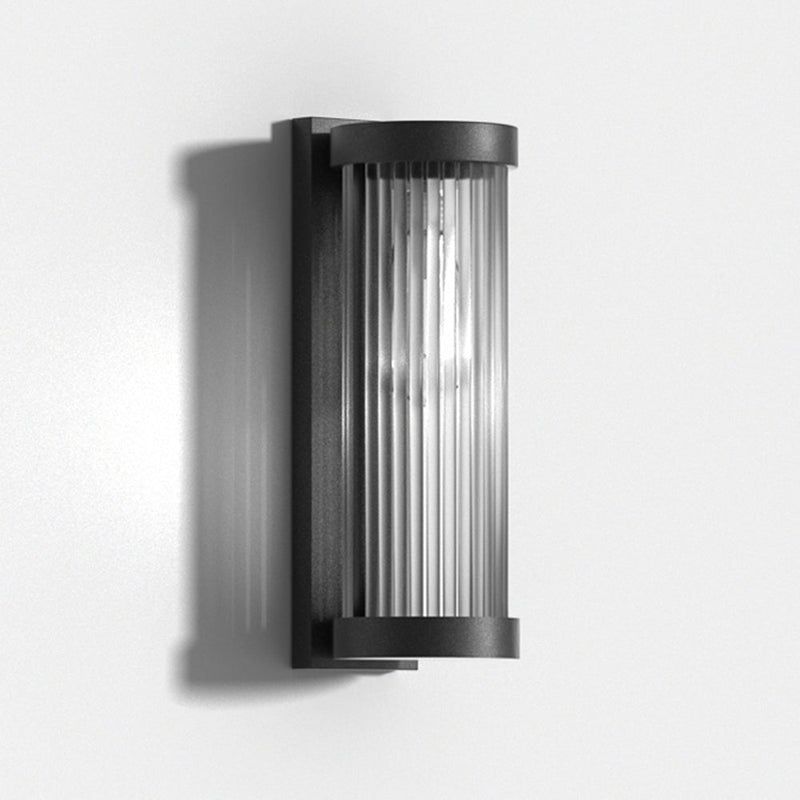 Nowoczesna cylindryczna metalowo-szklana zewnętrzna lampa solarna IP65 wodoodporna