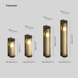 Nowoczesna cylindryczna metalowo-szklana zewnętrzna lampa solarna IP65 wodoodporna