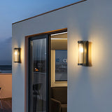 Nowoczesna cylindryczna metalowo-szklana zewnętrzna lampa solarna IP65 wodoodporna