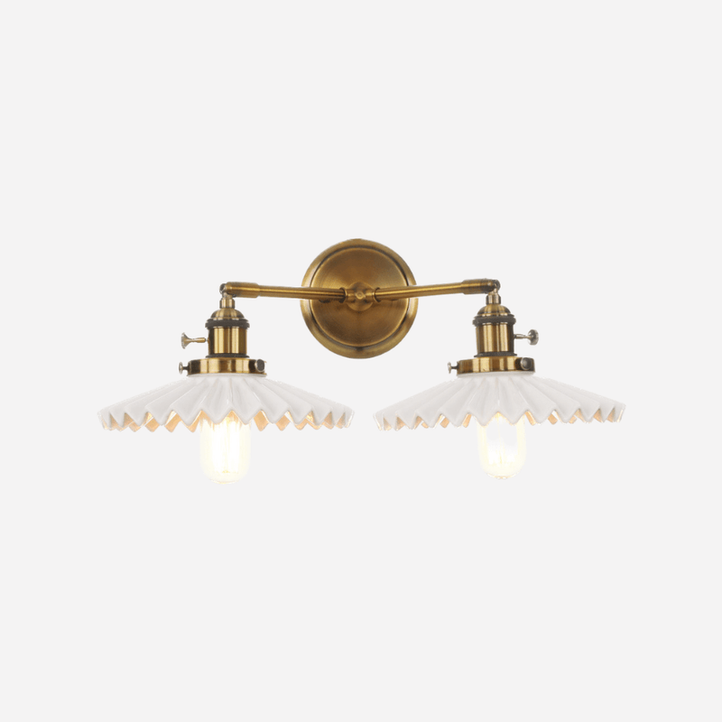 Antike Keramische Doppelkopf-Lampe