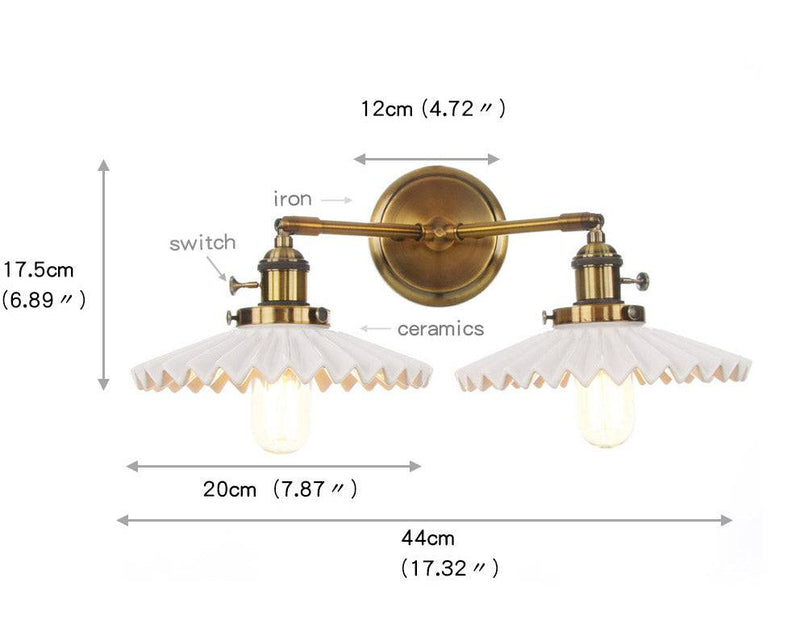Antike Keramische Doppelkopf-Lampe