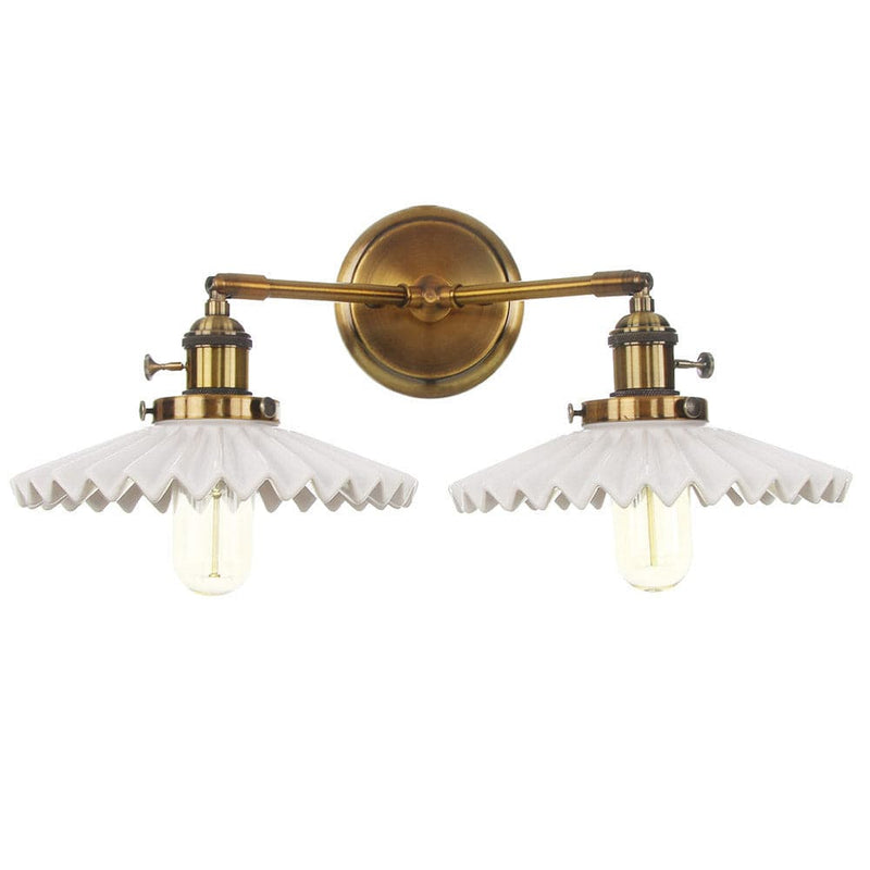 Antike Keramische Doppelkopf-Lampe
