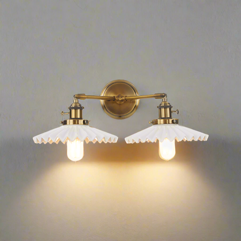 Antike Keramische Doppelkopf-Lampe