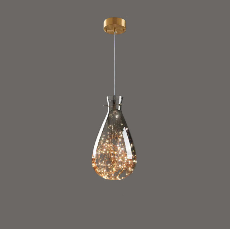 Nowoczesna lampa wisząca w kolorze szarym