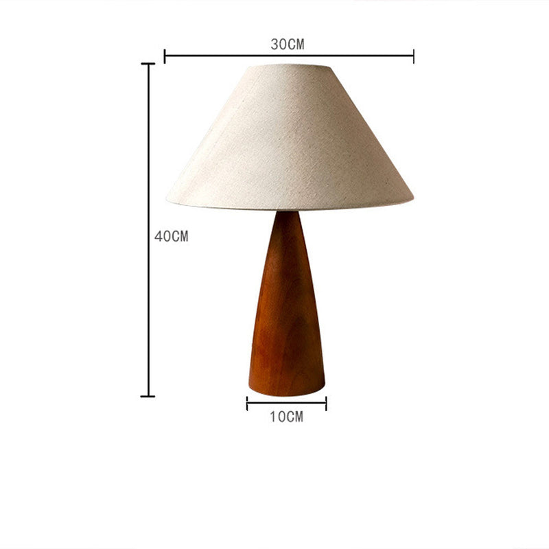 Bordslampa I Massivt Trä I Sekelskiftesstil
