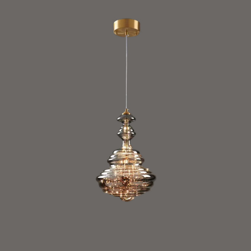 Nowoczesna lampa wisząca w kolorze szarym