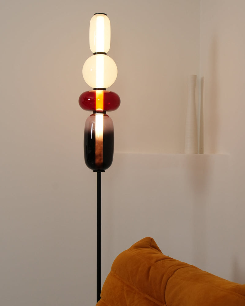 Lampa podłogowa z kandyzowanego szkła