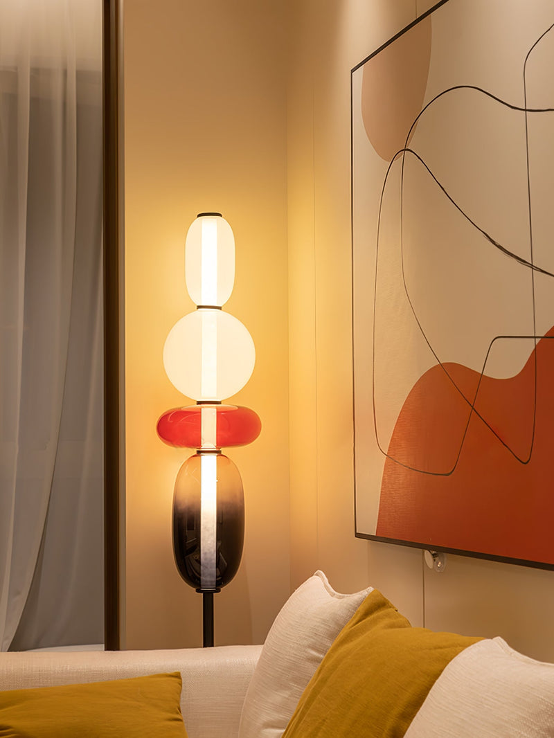 Lampa podłogowa z kandyzowanego szkła