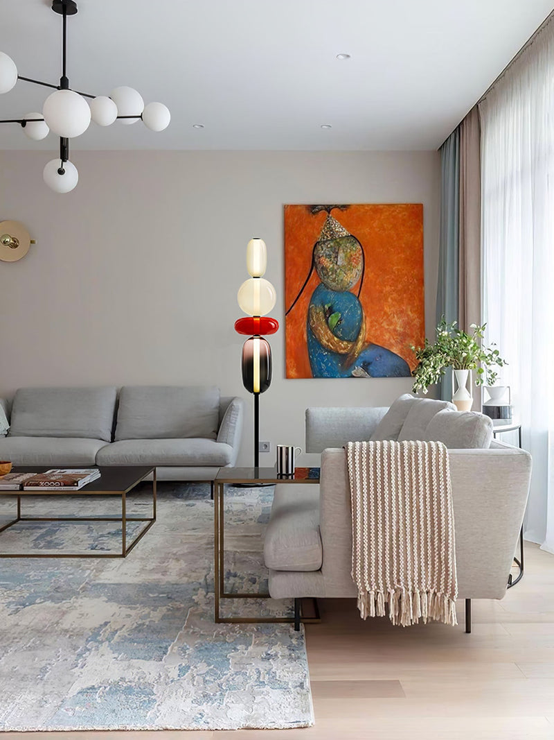 Lampa podłogowa z kandyzowanego szkła