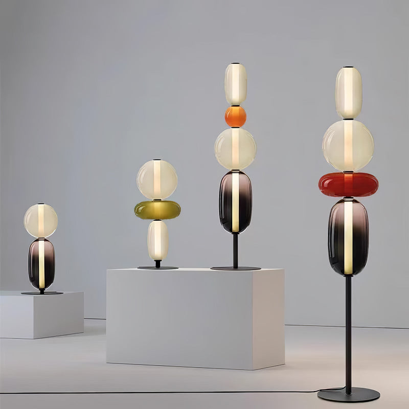 Lampa podłogowa z kandyzowanego szkła
