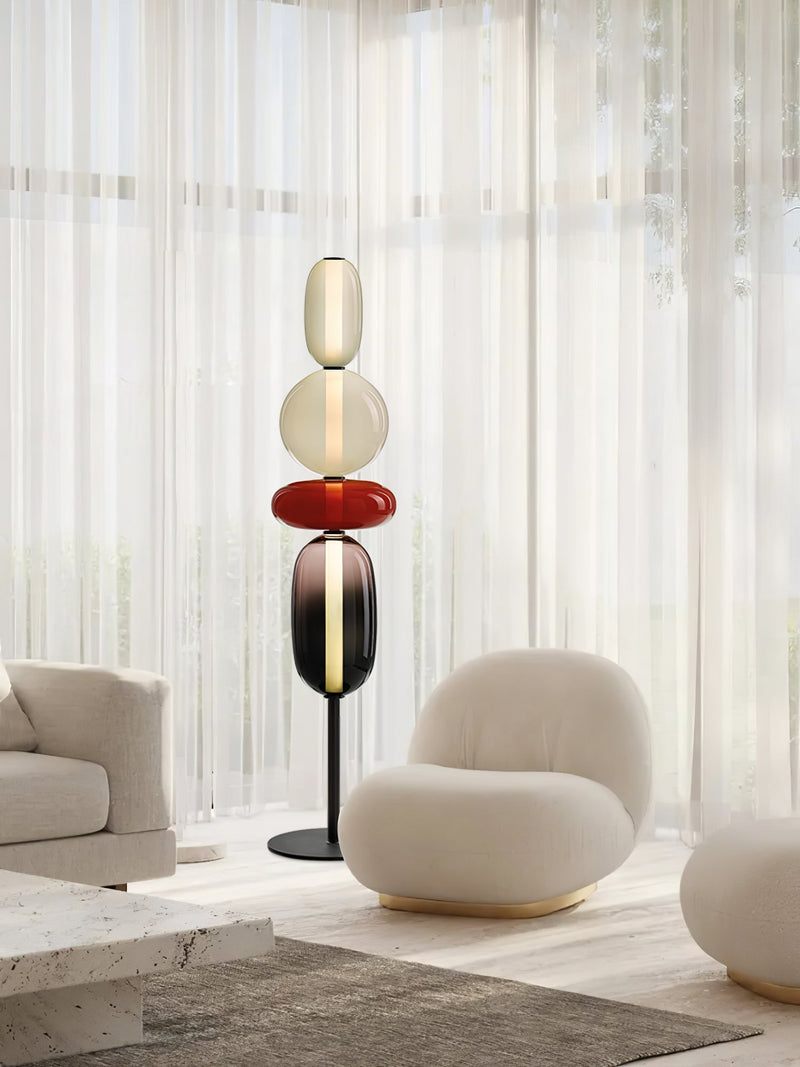Lampa podłogowa z kandyzowanego szkła