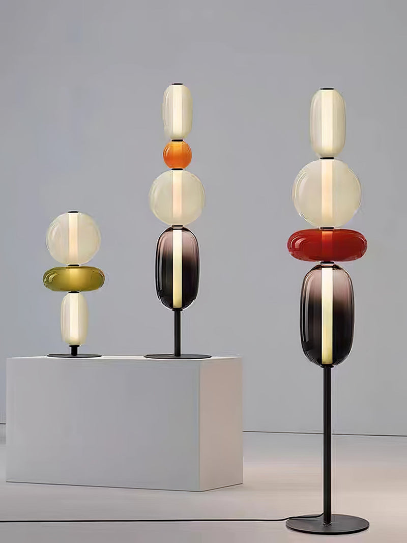 Lampa podłogowa z kandyzowanego szkła