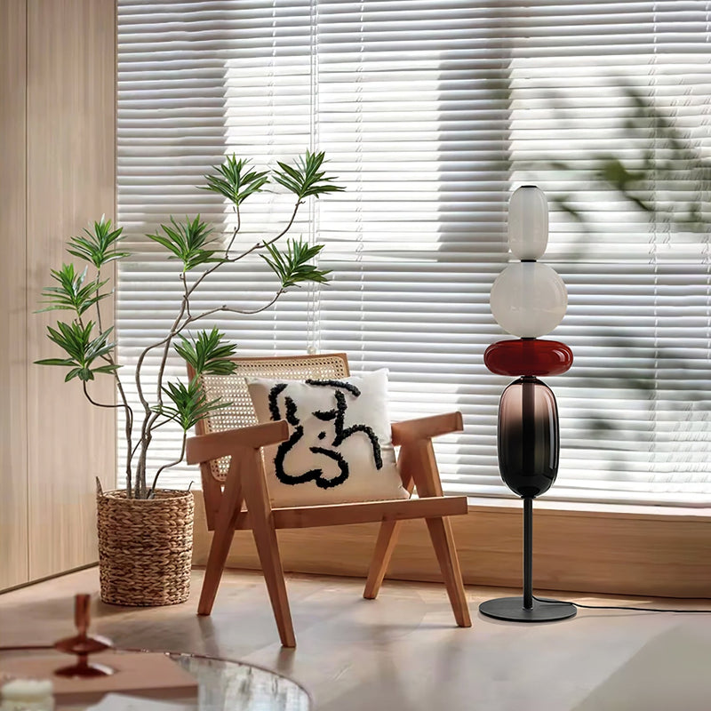 Lampa podłogowa z kandyzowanego szkła