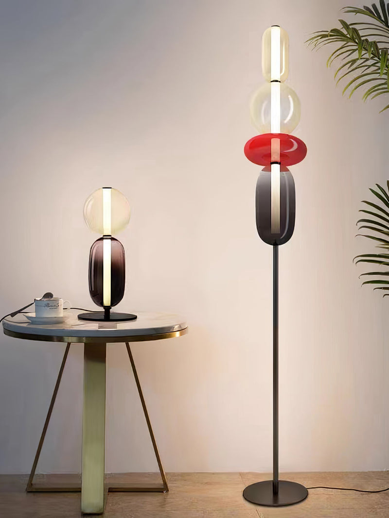 Lampa podłogowa z kandyzowanego szkła