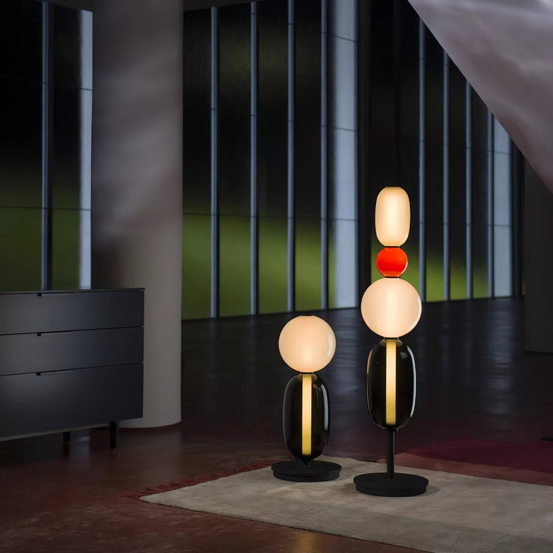 Lampa podłogowa z kandyzowanego szkła