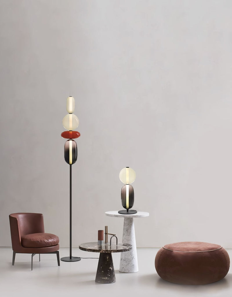 Lampa podłogowa z kandyzowanego szkła
