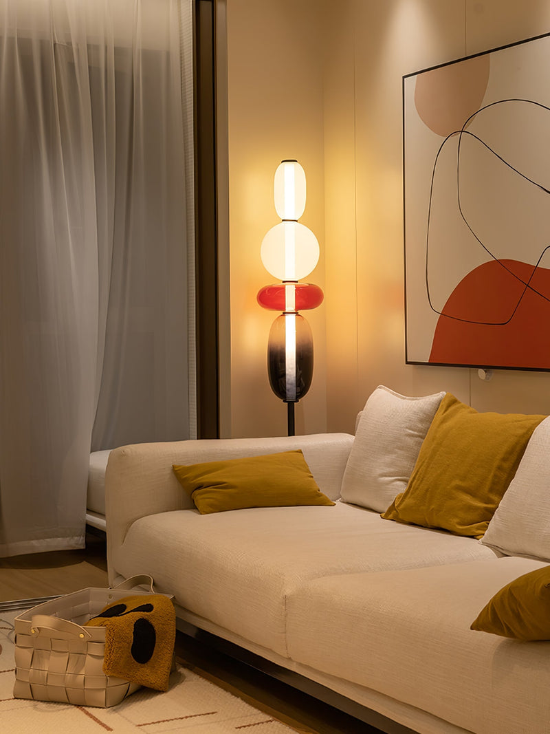Lampa podłogowa z kandyzowanego szkła