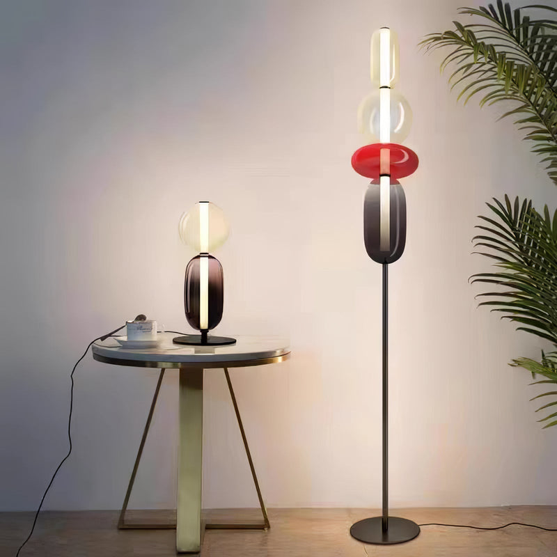 Lampa podłogowa z kandyzowanego szkła
