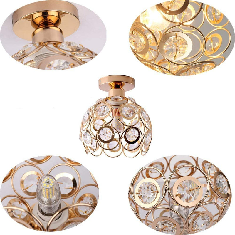 Fantazyjna złota luksusowa lampa sufitowa do przedpokoju