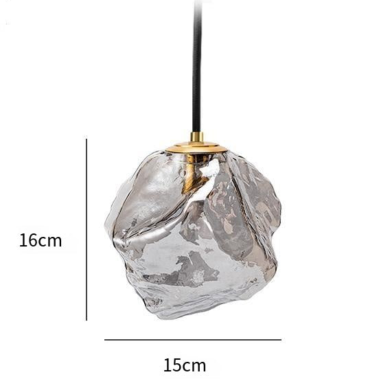 Lampa wisząca ze szkła lawowego