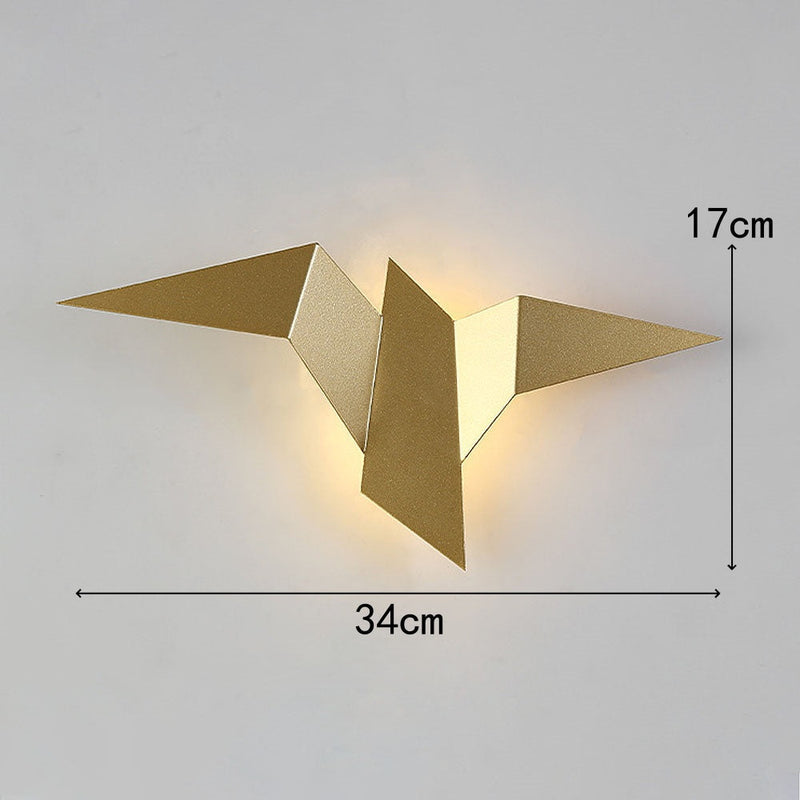 Kreatywna żelazna lampa ścienna w kształcie ptaka