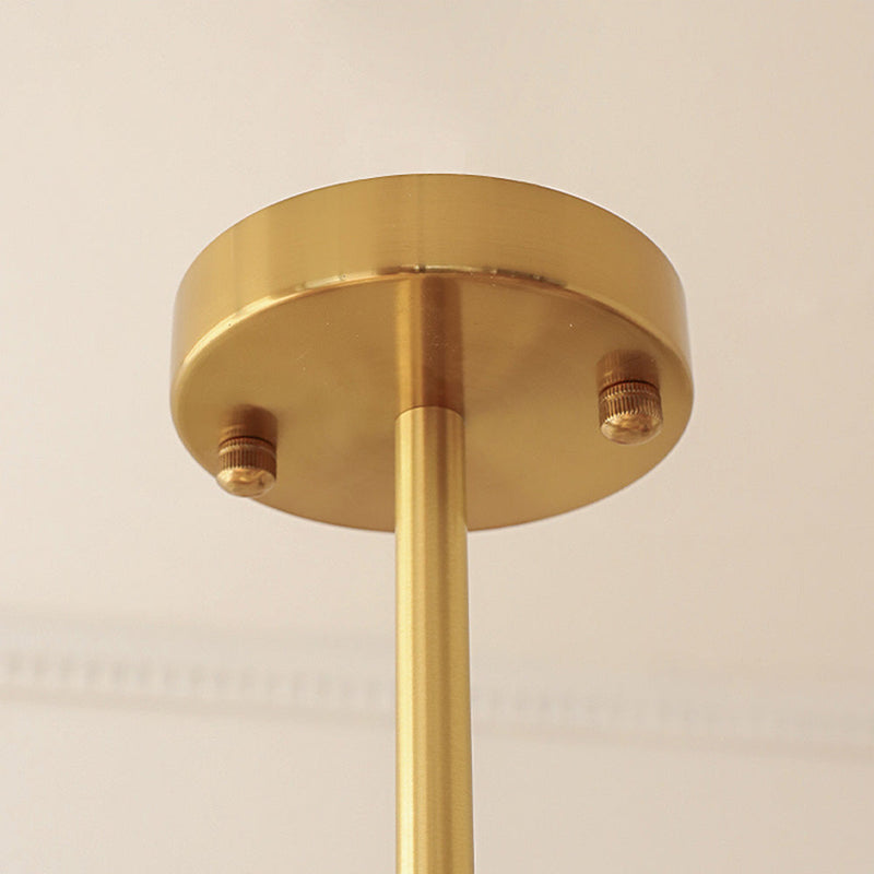 Lampa wisząca Bauhaus wykonana z kremowo-żółtego szkła