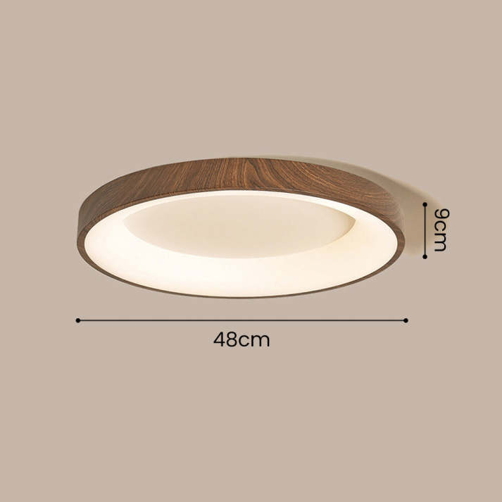 Lampa sufitowa wykonana z naturalnego drewna
