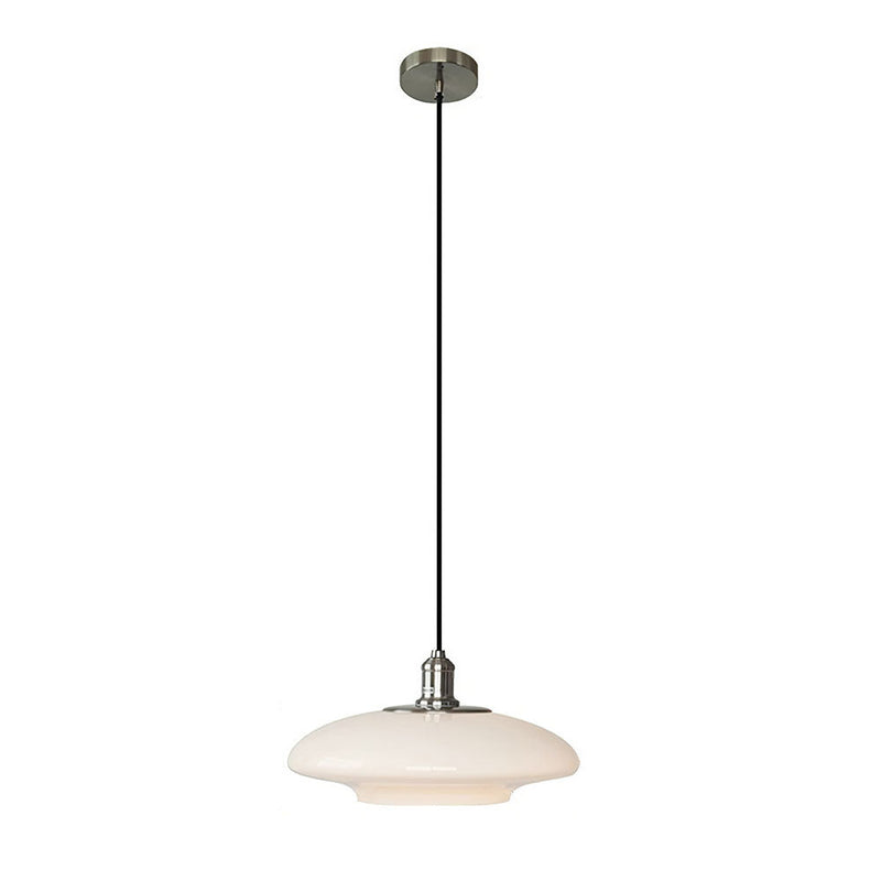 Nowoczesna lampa wisząca wykonana z białego szkła