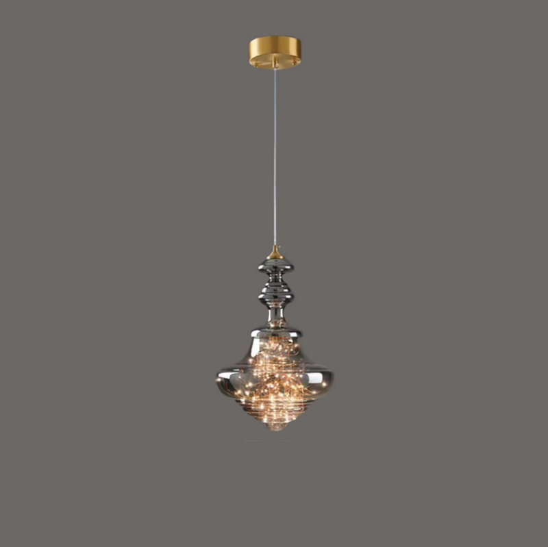 Nowoczesna lampa wisząca w kolorze szarym