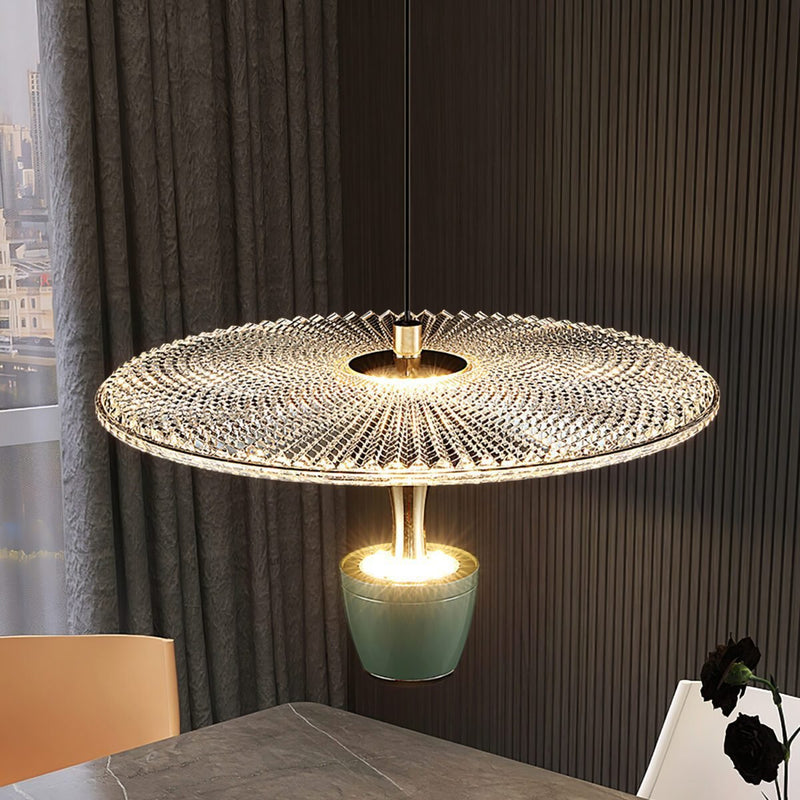 Nowoczesna lampa wisząca Led w kształcie dysku