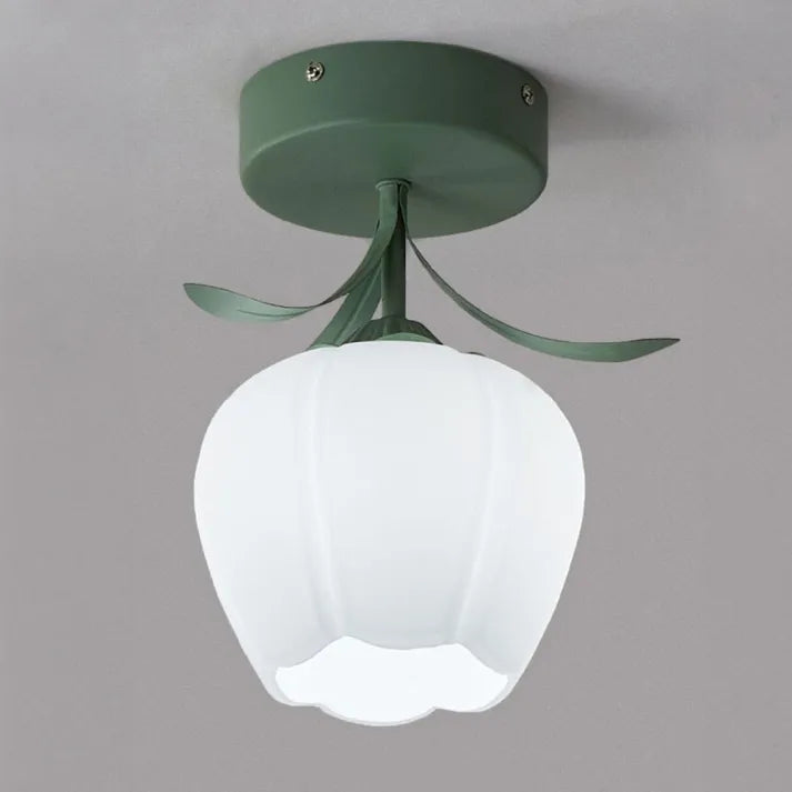 Enkel Tiffany-Taklampa Med Miniblommor