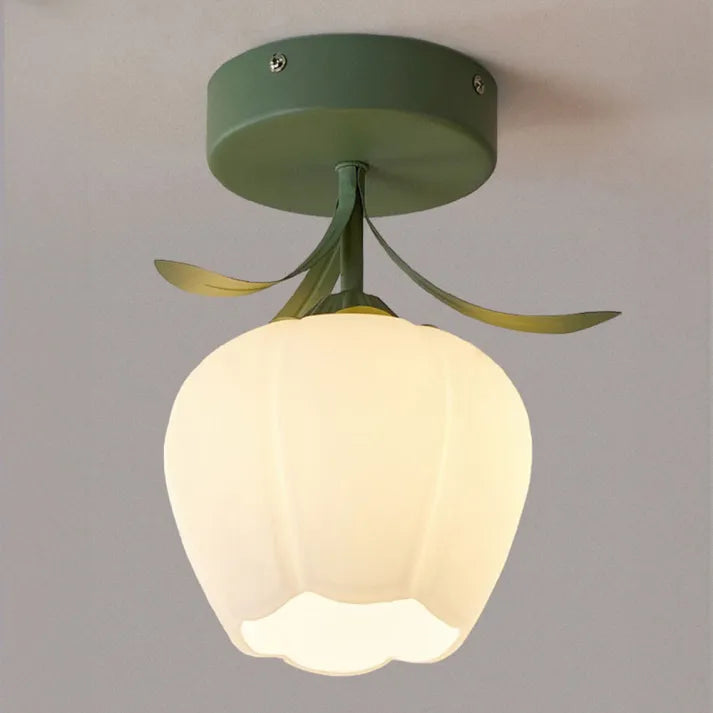 Enkel Tiffany-Taklampa Med Miniblommor