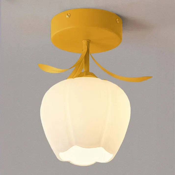Enkel Tiffany-Taklampa Med Miniblommor