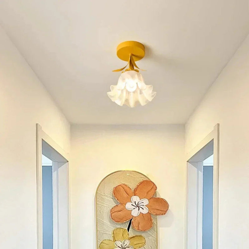 Enkel Tiffany-Taklampa Med Miniblommor