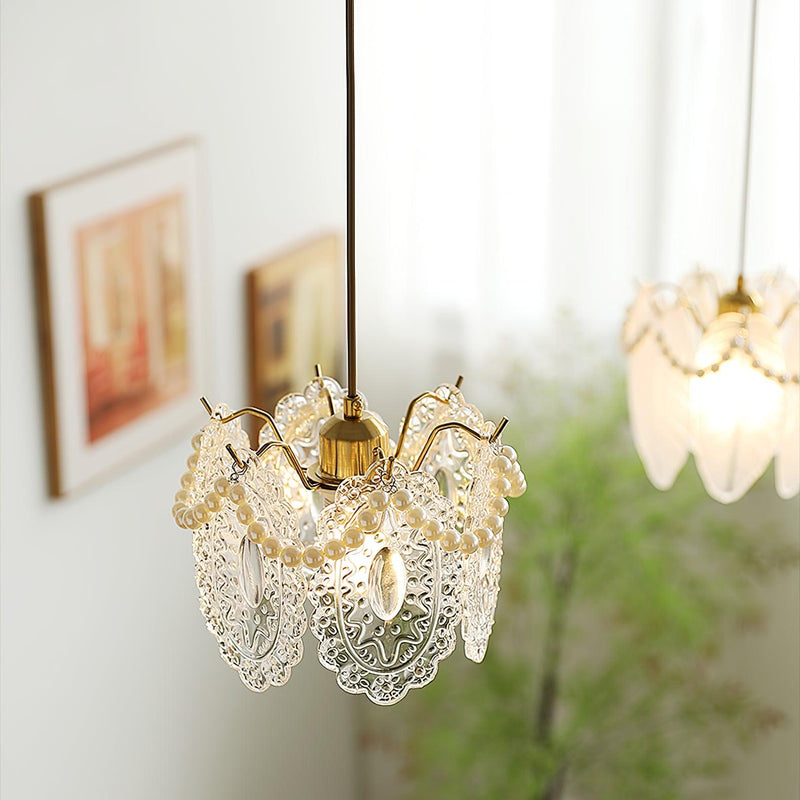Floral Taklampa I Glas