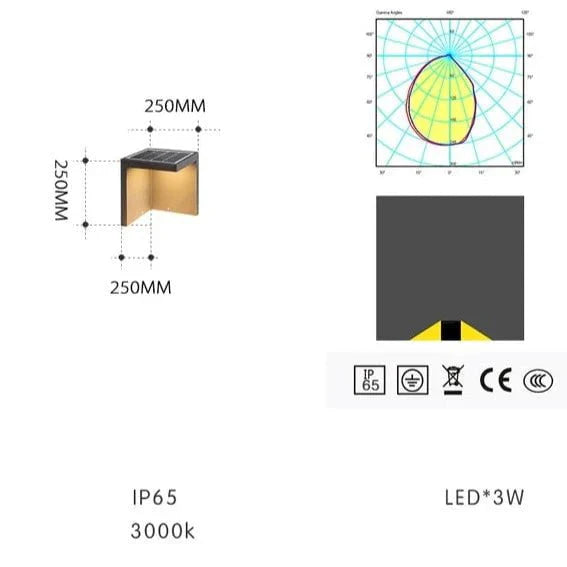 Zewnętrzna lampa solarna Block Lane