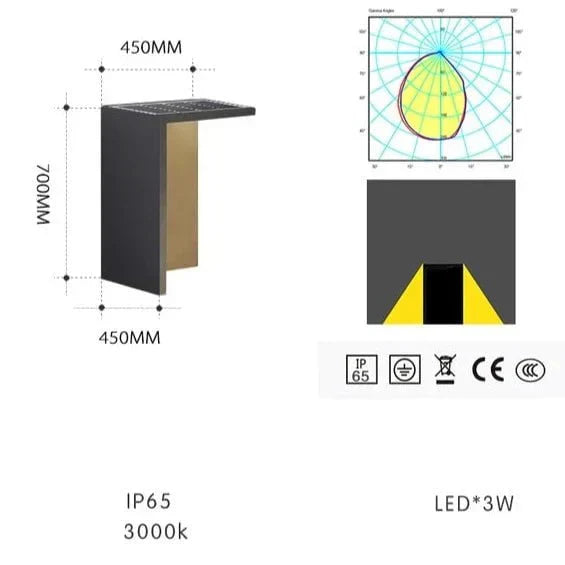 Zewnętrzna lampa solarna Block Lane