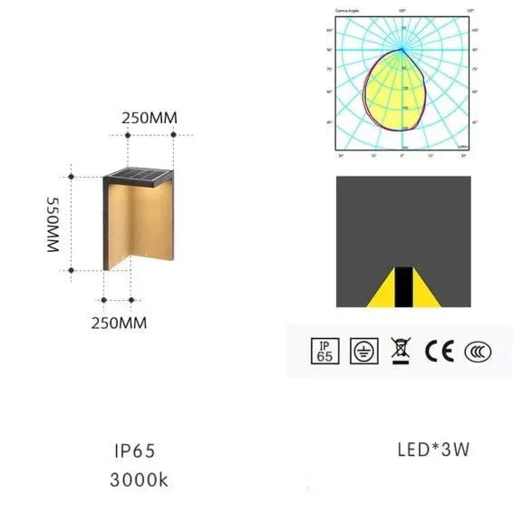 Zewnętrzna lampa solarna Block Lane