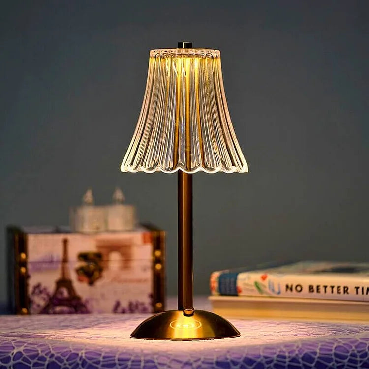 Kristall Metall Trådlös Bordslampa