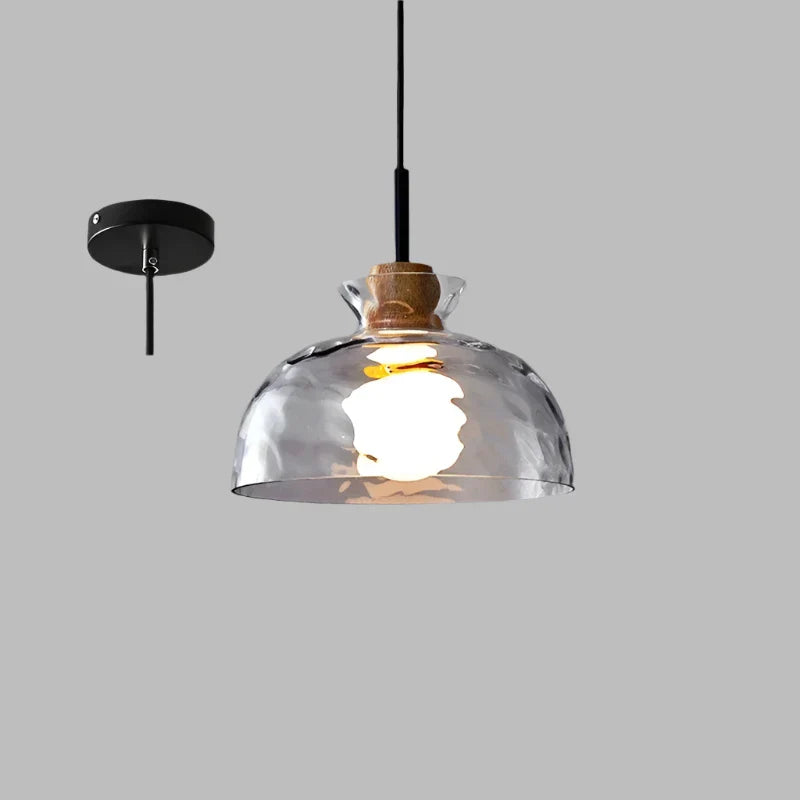 Art Ripple szklana lampa wisząca drewniana lampa wisząca