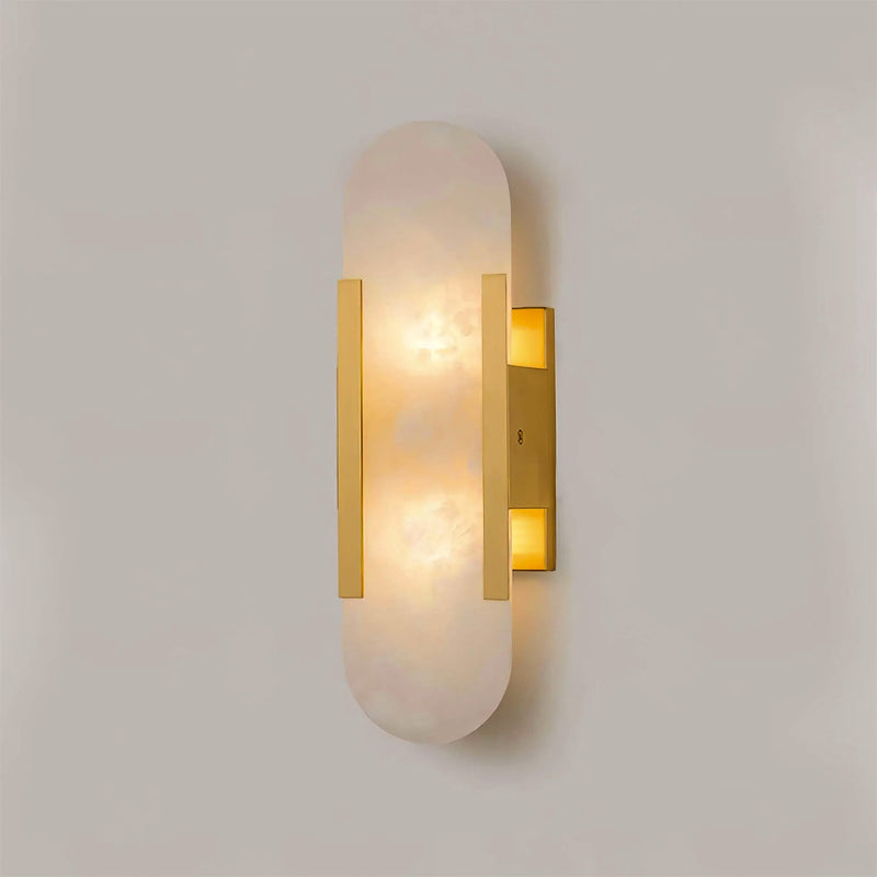 Melanżowa, wydłużona lampa ścienna z alabastru