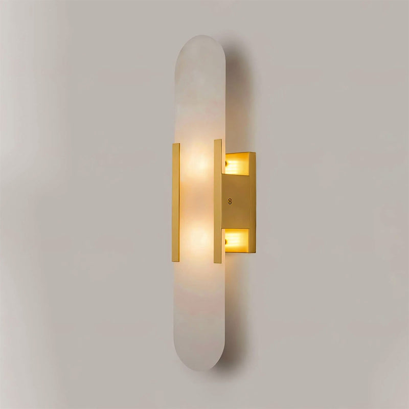 Melanżowa, wydłużona lampa ścienna z alabastru
