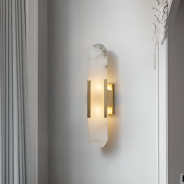 Melanżowa, wydłużona lampa ścienna z alabastru