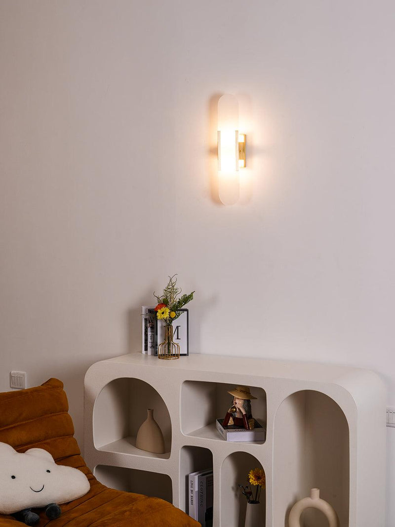 Melanżowa, wydłużona lampa ścienna z alabastru