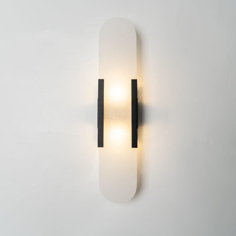 Melanżowa, wydłużona lampa ścienna z alabastru