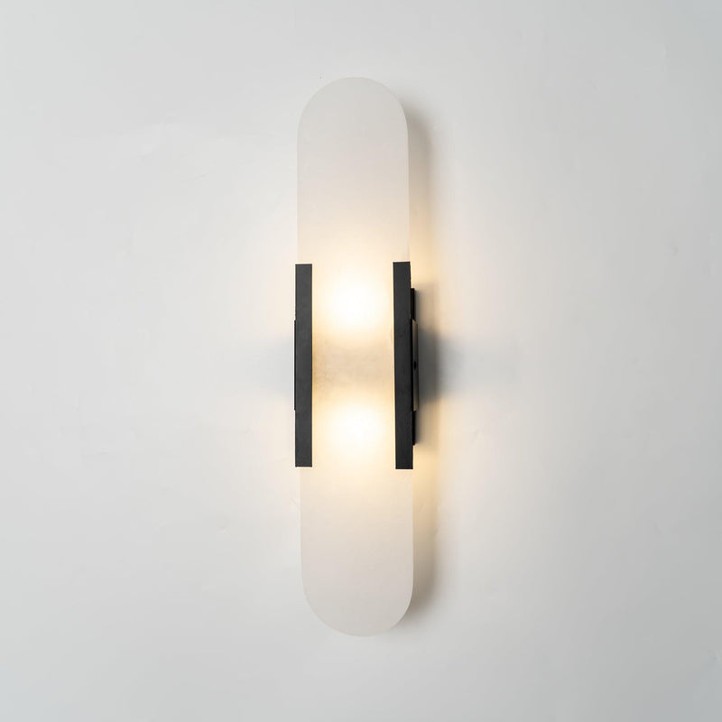Melanżowa, wydłużona lampa ścienna z alabastru