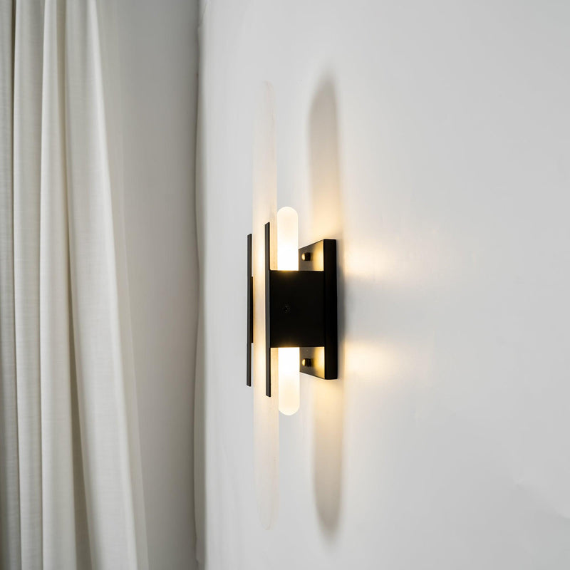 Melanżowa, wydłużona lampa ścienna z alabastru