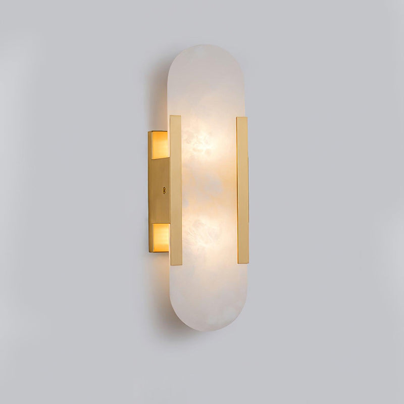 Melanżowa, wydłużona lampa ścienna z alabastru